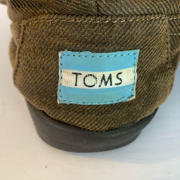 TOMS Brown Waxed Twill Highland Botas - Picture 11 of 11